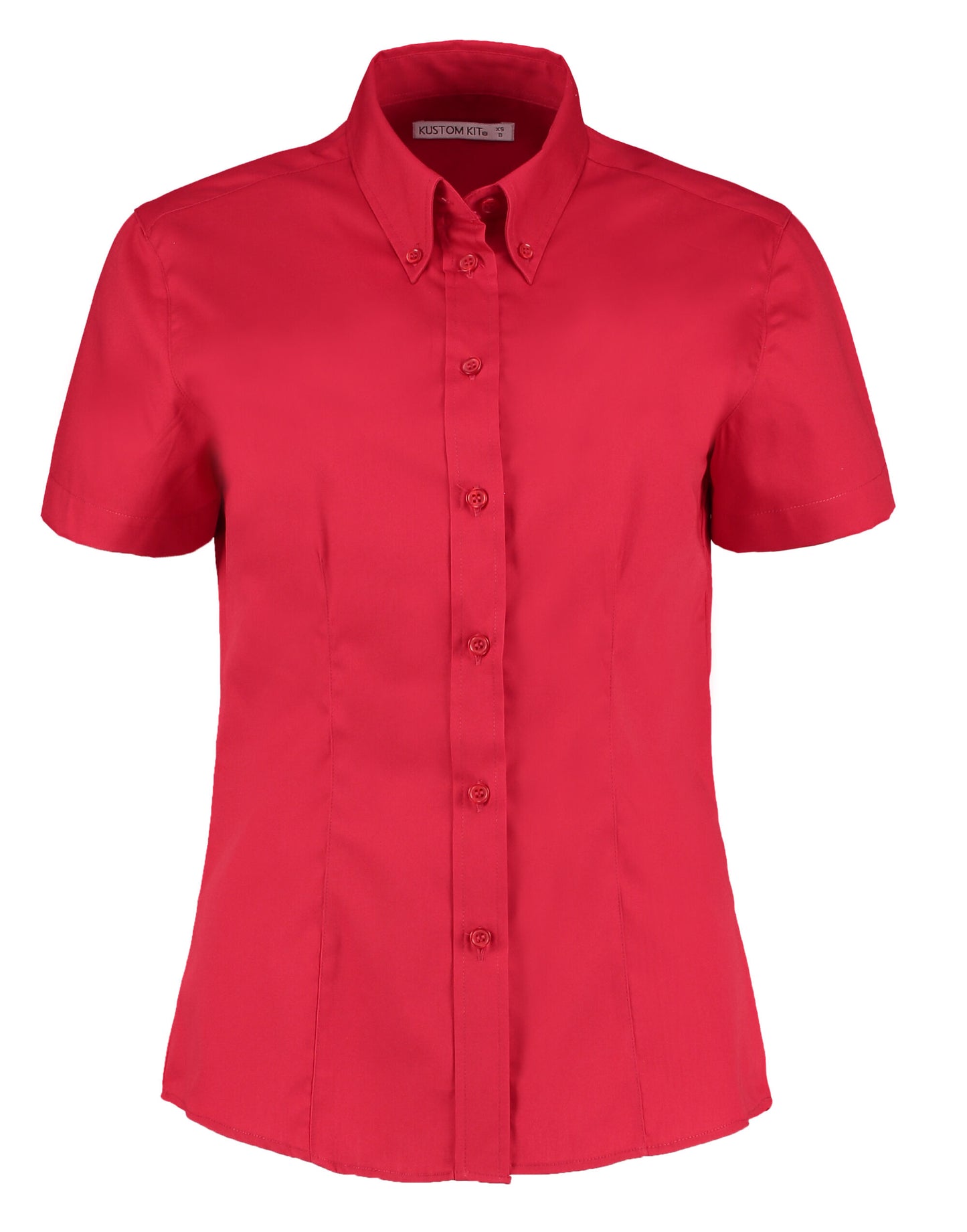 Tailored Fit Short Sleeve Premium Oxford Shirt - Red