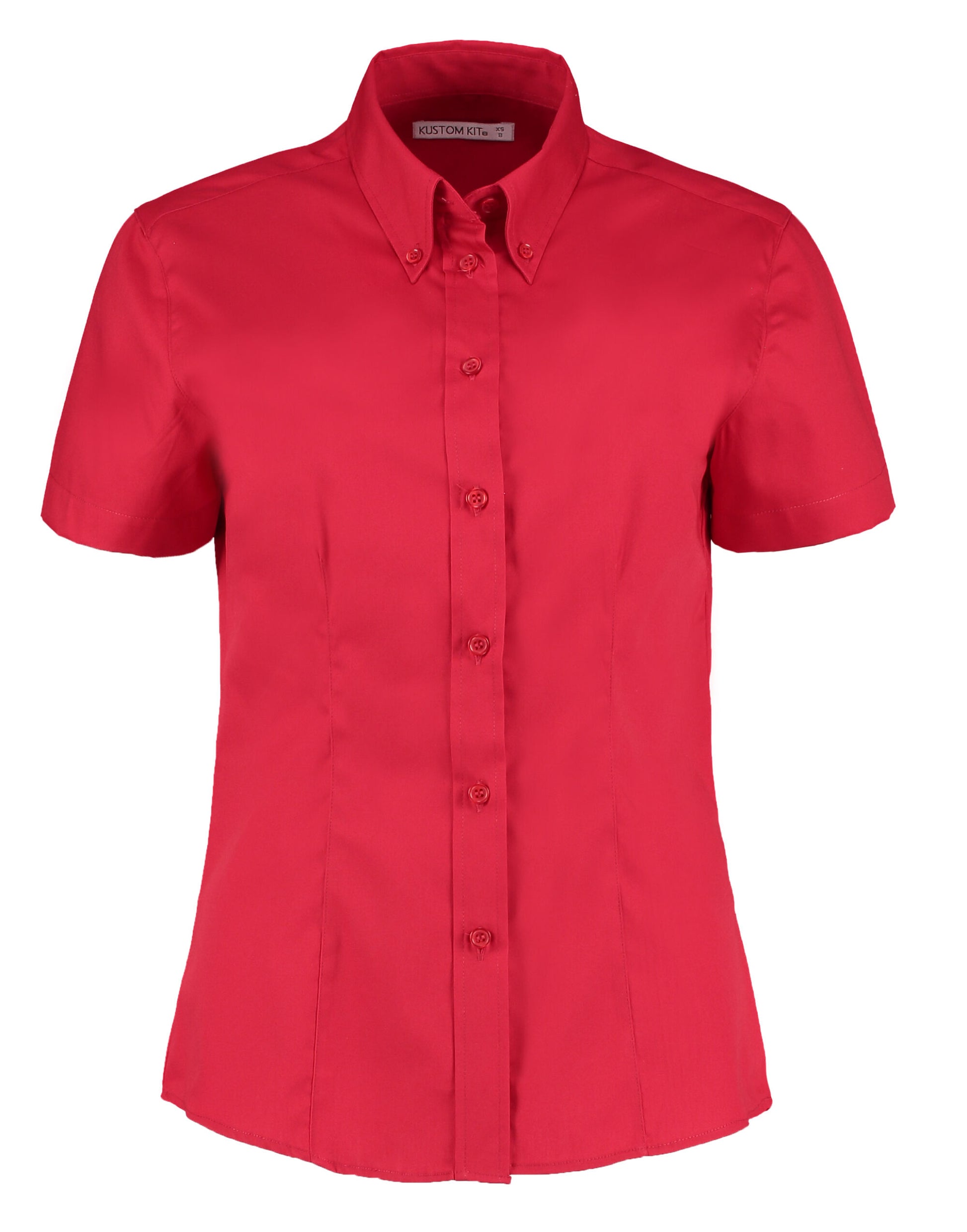 Tailored Fit Short Sleeve Premium Oxford Shirt - Red