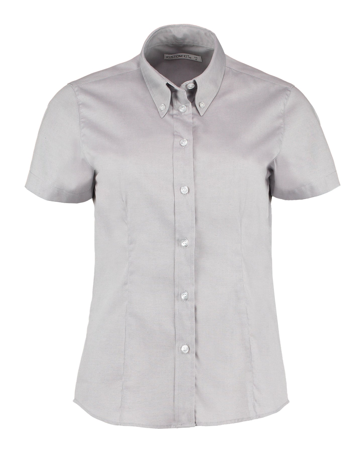 Tailored Fit Short Sleeve Premium Oxford Shirt - Silver Grey