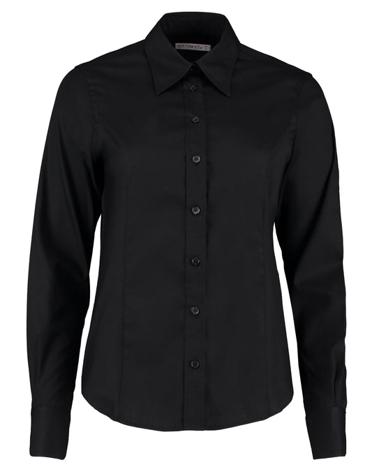 Tailored Fit Long Sleeve Premium Oxford Shirt - Black