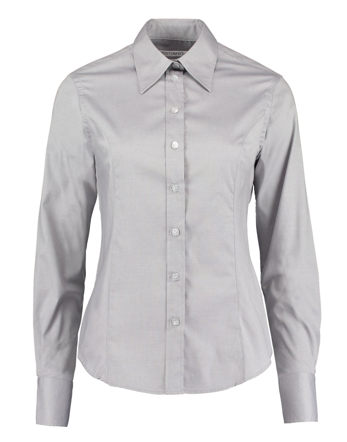 Tailored Fit Long Sleeve Premium Oxford Shirt - Silver Grey
