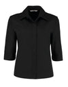 Tailored Fit 3/4 Sleeve Continental Blouse - Black