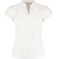 Tailored Fit Cap Sleeve Mandarin Collar Blouse - White