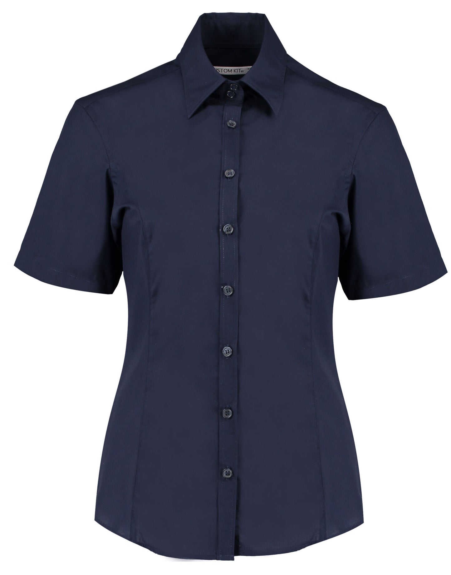 Tailored Fit Short Sleeve Business Shirt - Dark Navy