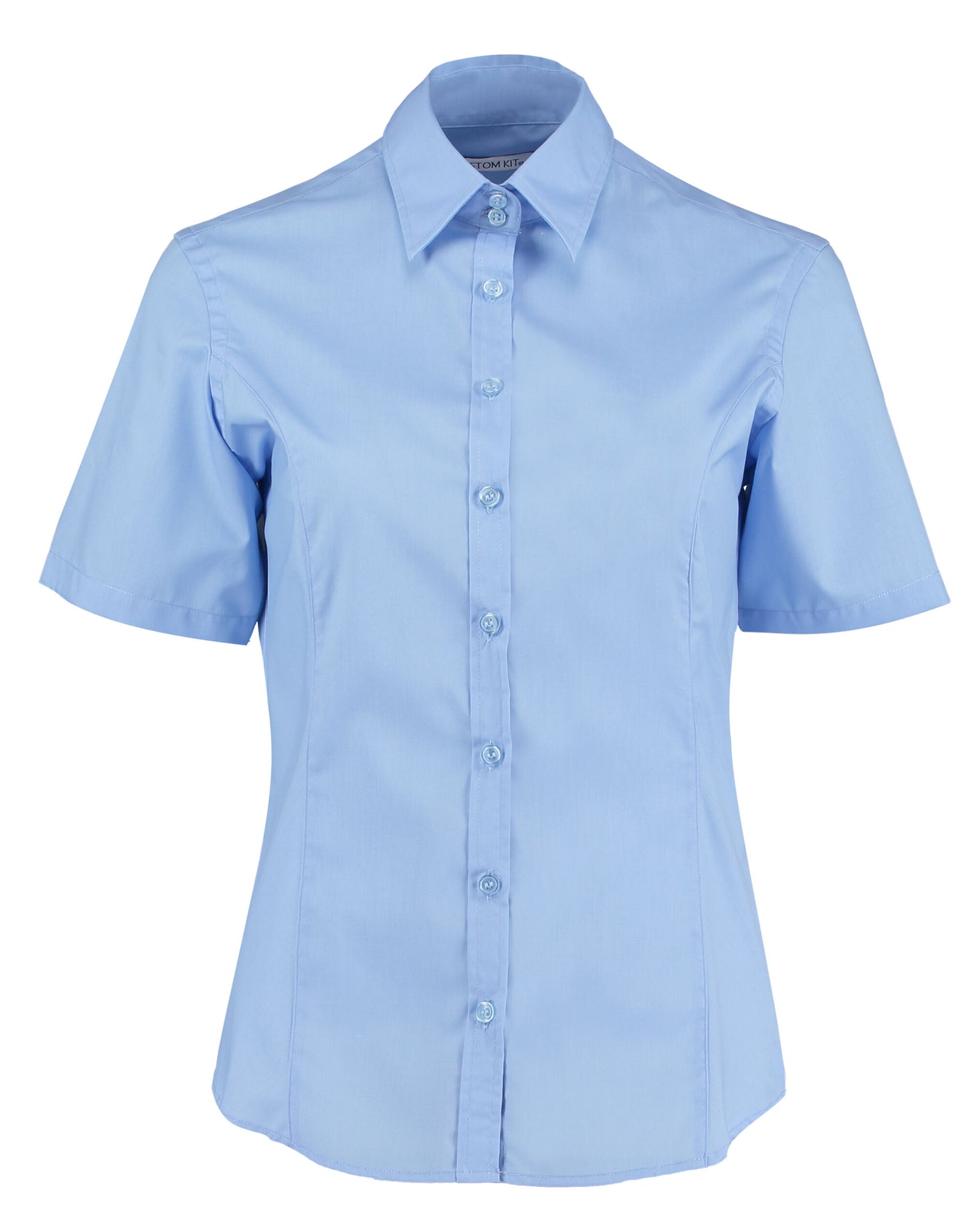 Tailored Fit Short Sleeve Business Shirt - Light Blue