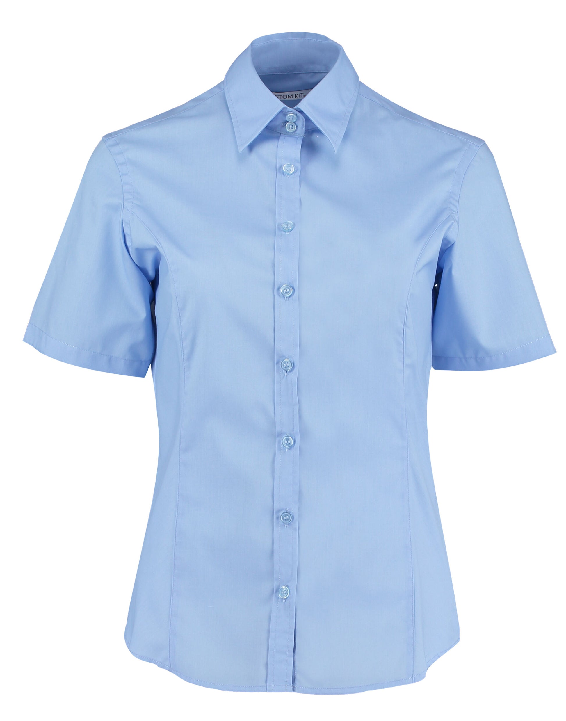Tailored Fit Short Sleeve Business Shirt - Light Blue