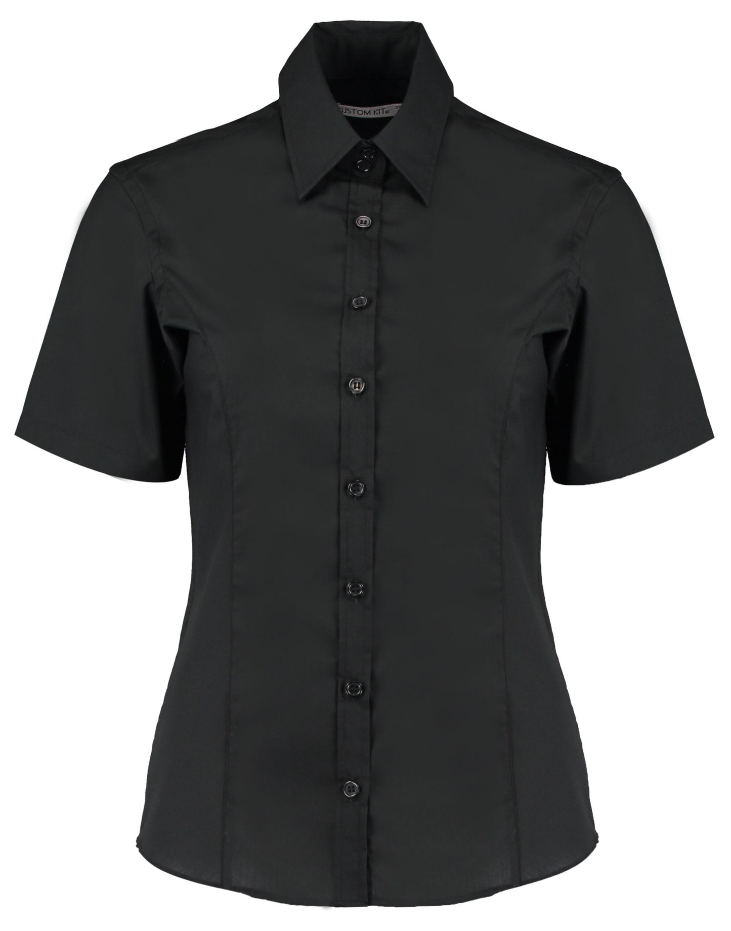 Tailored Fit Short Sleeve Business Shirt - Black
