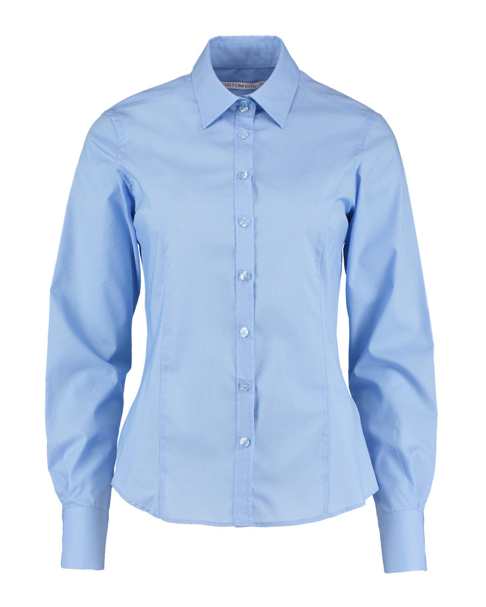 Tailored Fit Long Sleeve Business Shirt - Light Blue
