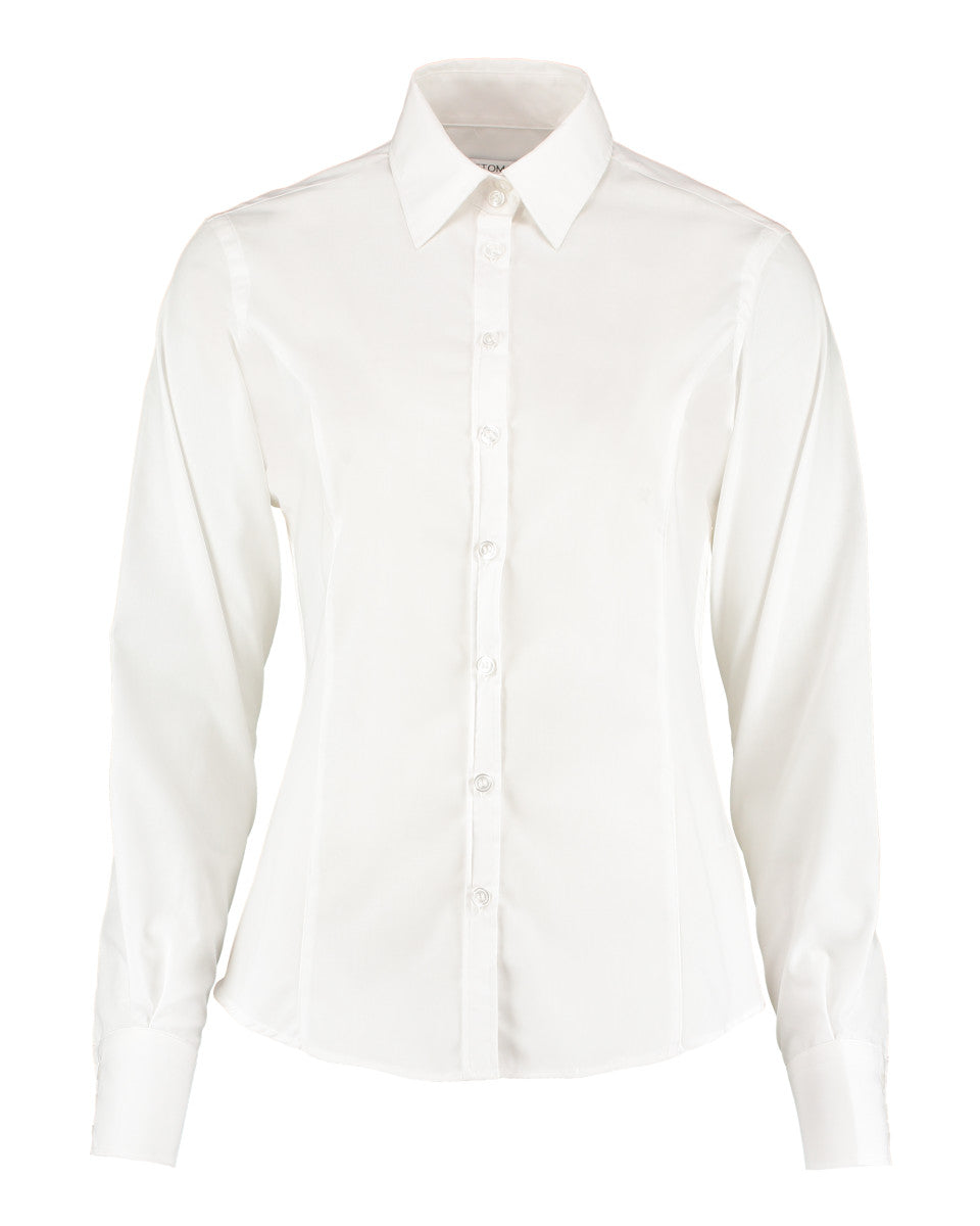 Tailored Fit Long Sleeve Business Shirt - White