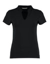 Regular Fit Short Sleeve Mandarin Colar Top - Black