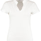 Regular Fit Short Sleeve Mandarin Colar Top - White