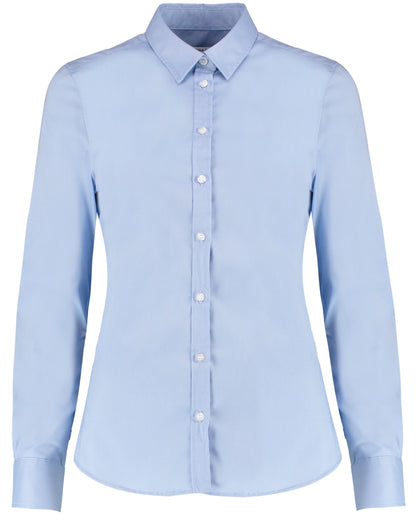 Tailored Fit Long Sleeve Stretch Oxford Shirt - Light Blue