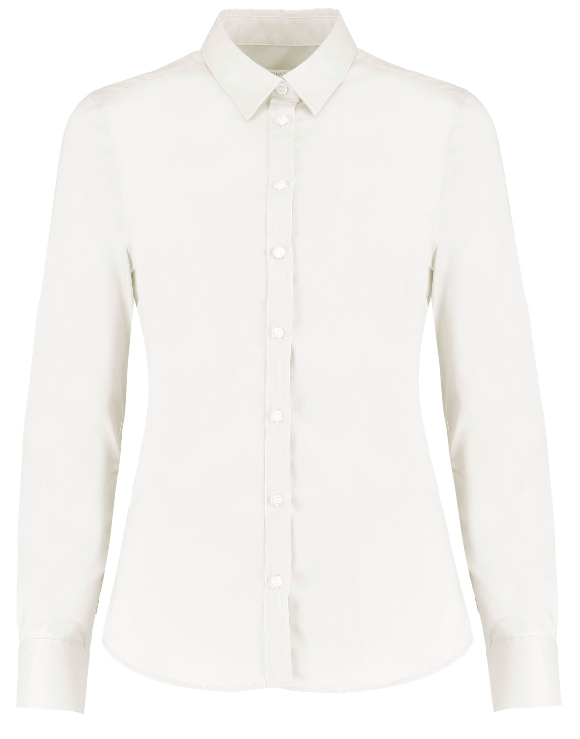 Tailored Fit Long Sleeve Stretch Oxford Shirt - White
