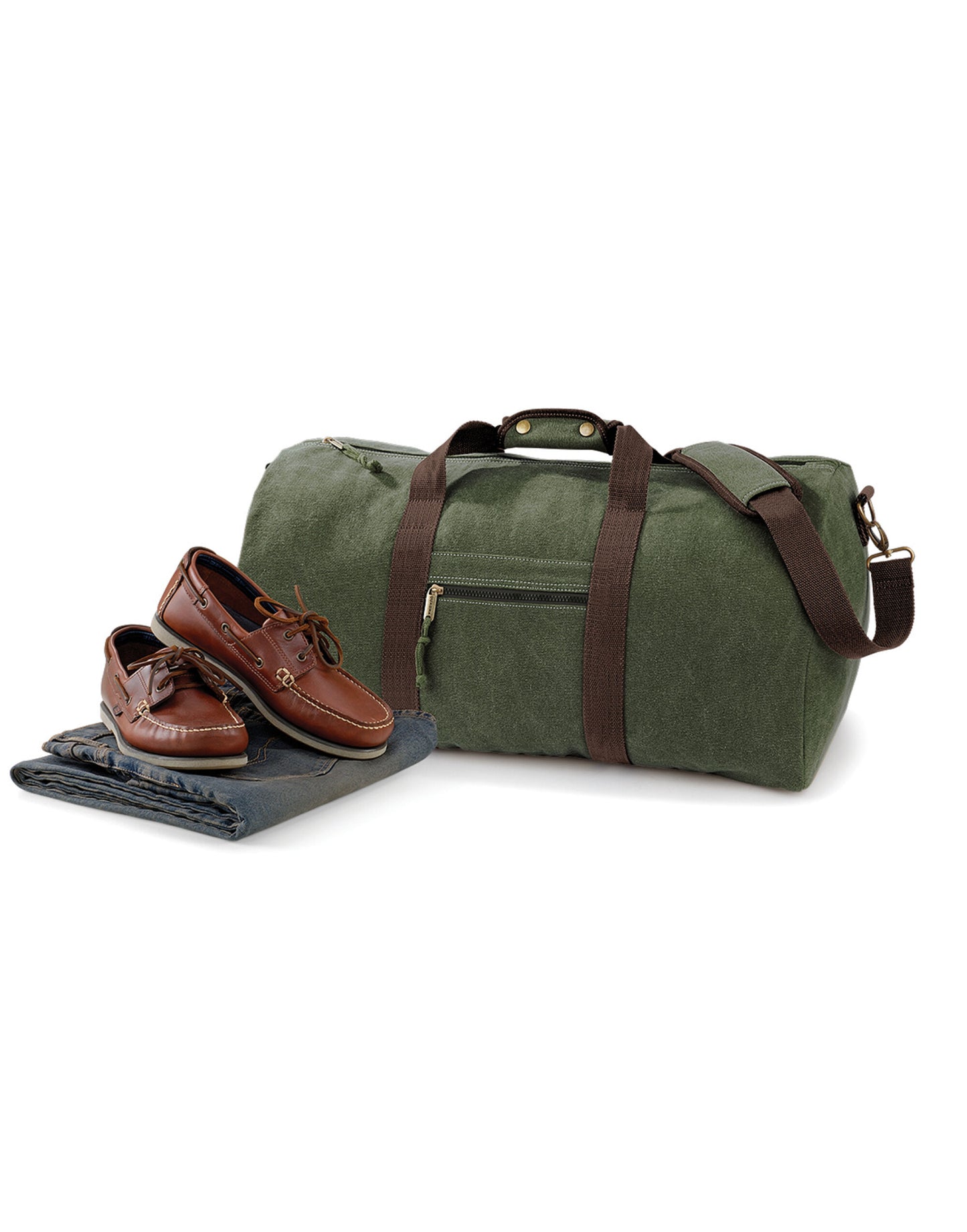 Vintage Canvas Holdall - Vintage Military Green
