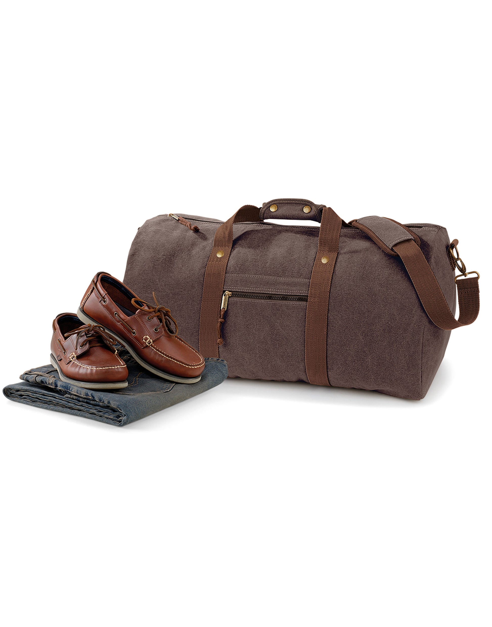 Vintage Canvas Holdall - Vintage Brown
