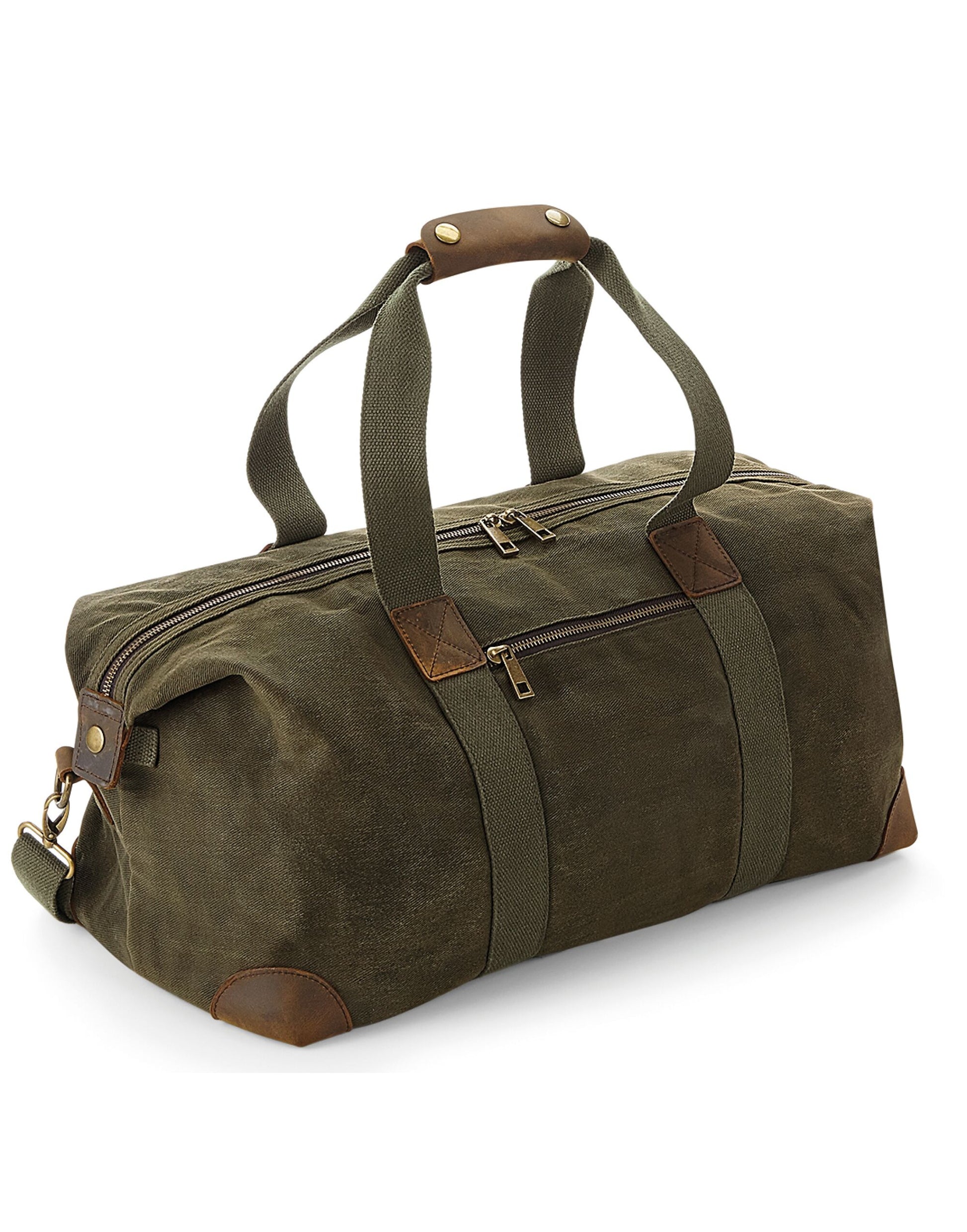 Heritage Washed Canvas Holdall - Olive Green