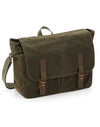 Heritage Waxed Canvas Messenger - Olive Green
