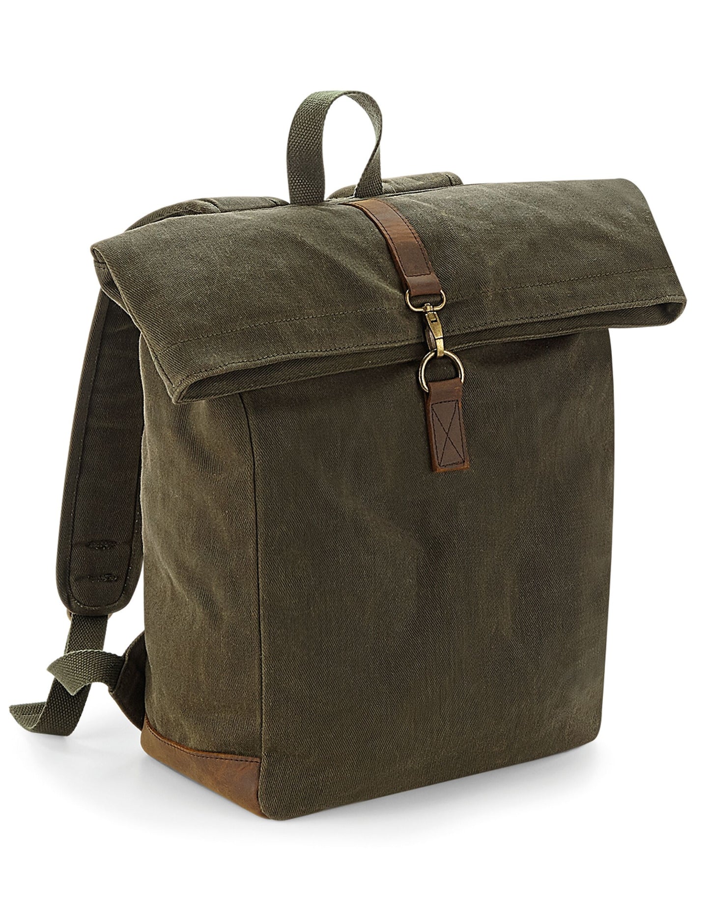 Heritage Waxed Canvas Backpack - Olive Green