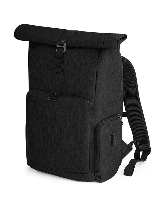 Q-Tech Charge Roll-Up Backpack - Black
