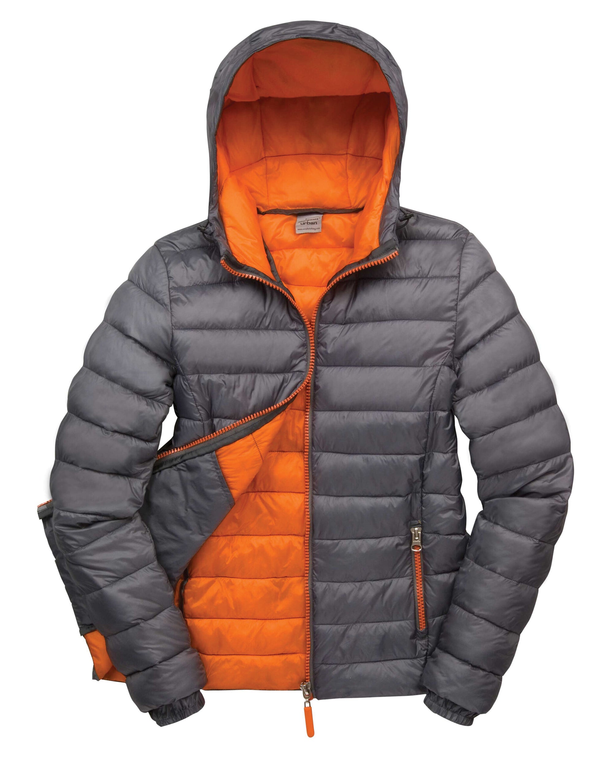 Ladies' Snow Bird Padded Jacket - Grey/Orange