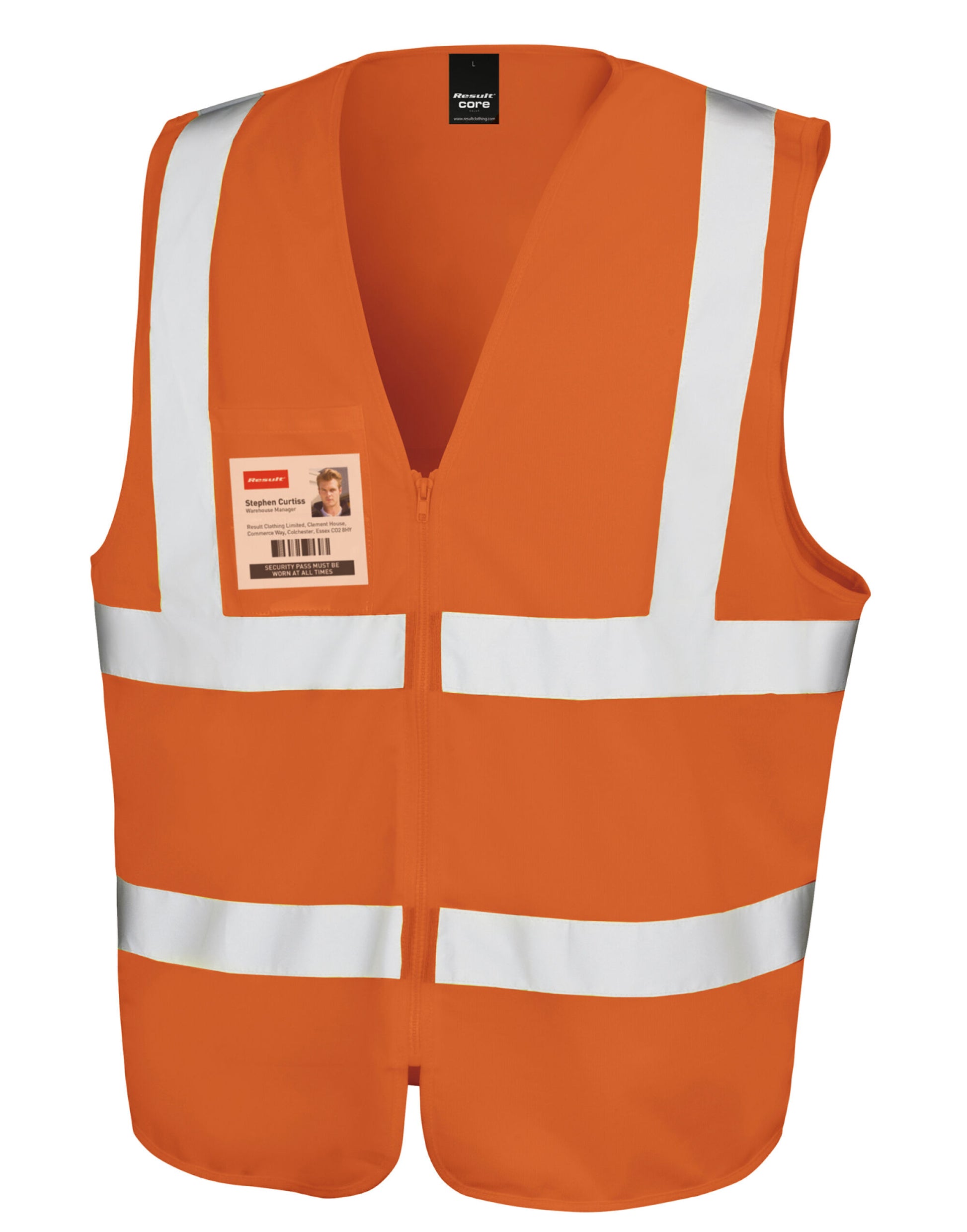 Zip ID Safety Tabard - Hi Vis Orange