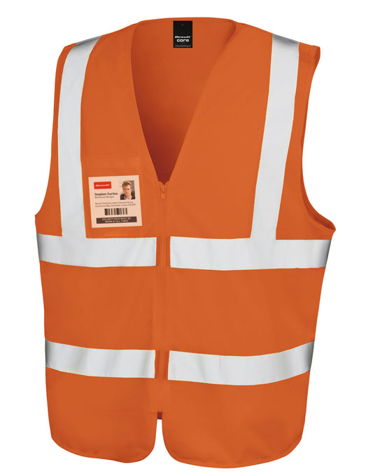 Zip ID Safety Tabard - Hi Vis Orange