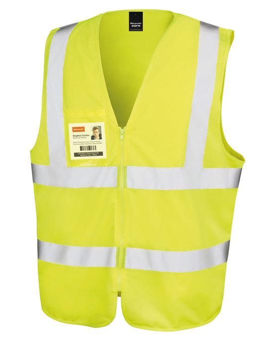 Zip ID Safety Tabard - Hi-Vis Yellow