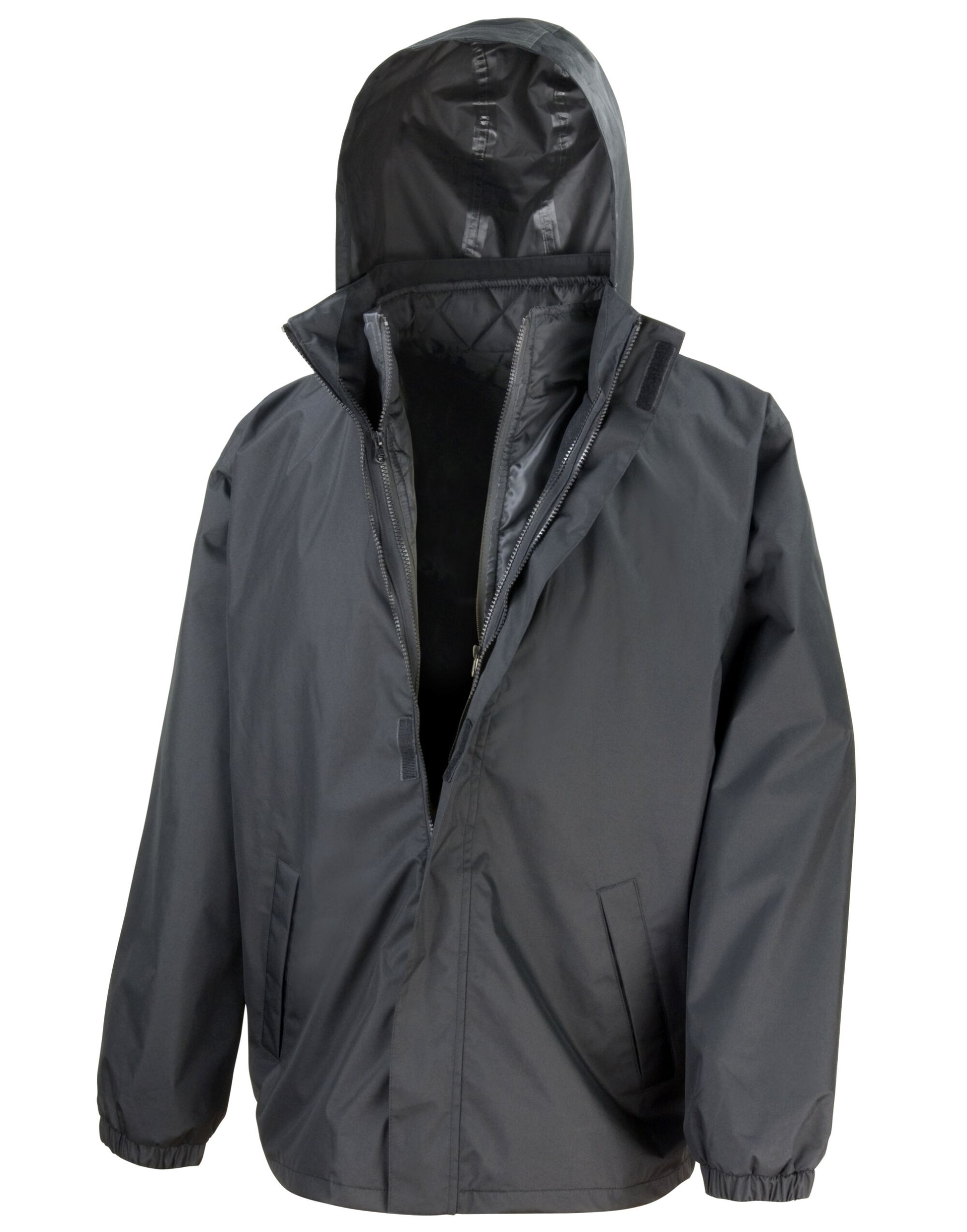 3-in-1 Jacket With Quilted Bodywarmer - Black