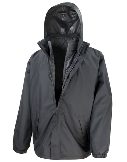 3-in-1 Jacket With Quilted Bodywarmer - Black