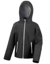 Junior TX Performance Hooded Softshell - Black/ Grey
