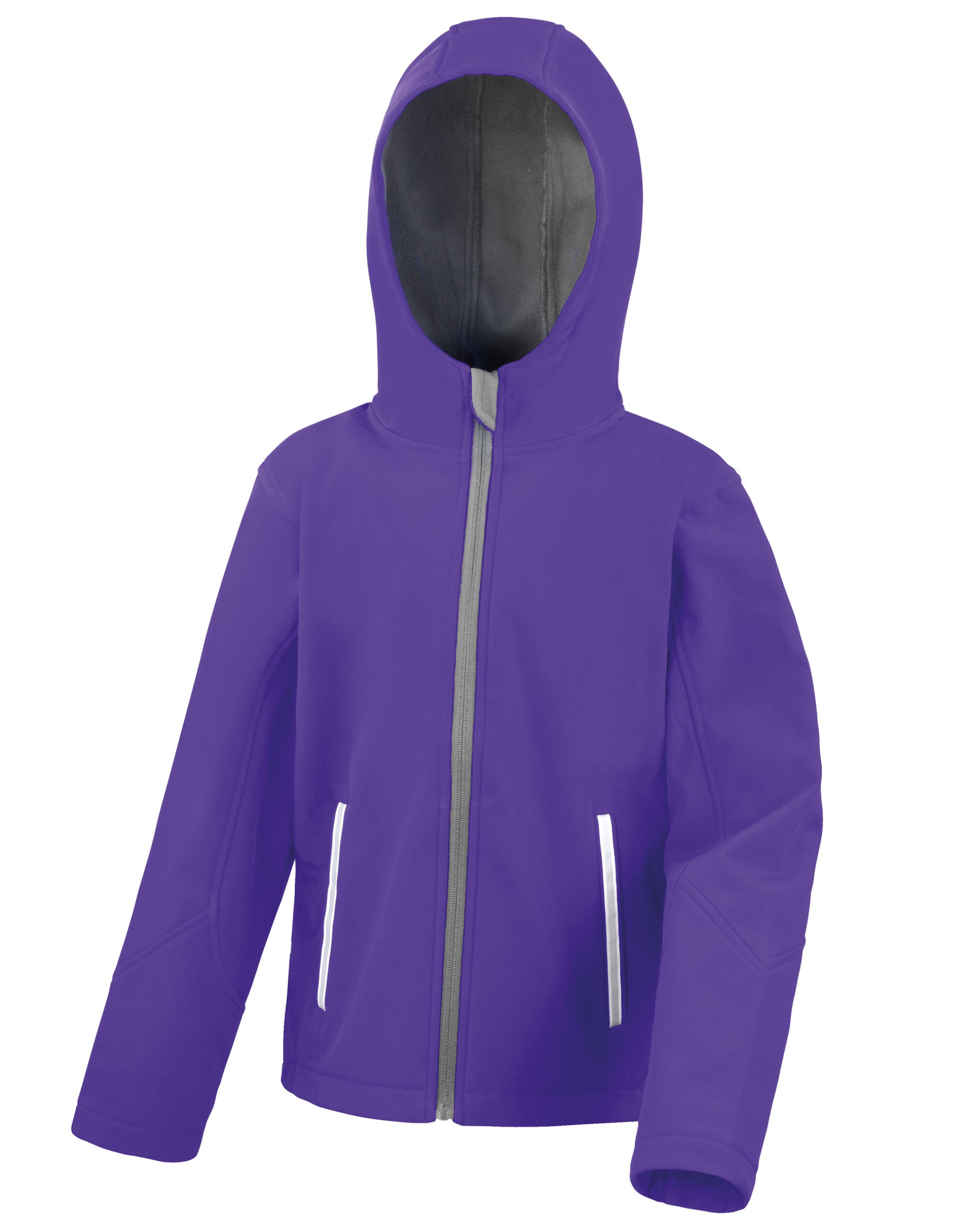 Junior TX Performance Hooded Softshell - Purple/Grey