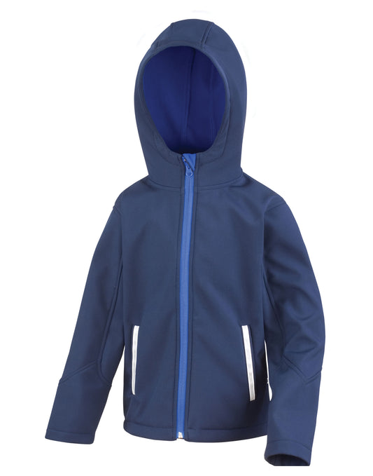 Junior TX Performance Hooded Softshell - Navy/Royal
