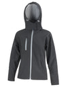 Women's TX Performance Hooded Softshell Jacket - Black/ Grey