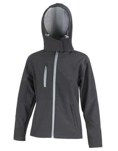 Women's TX Performance Hooded Softshell Jacket - Black/ Grey