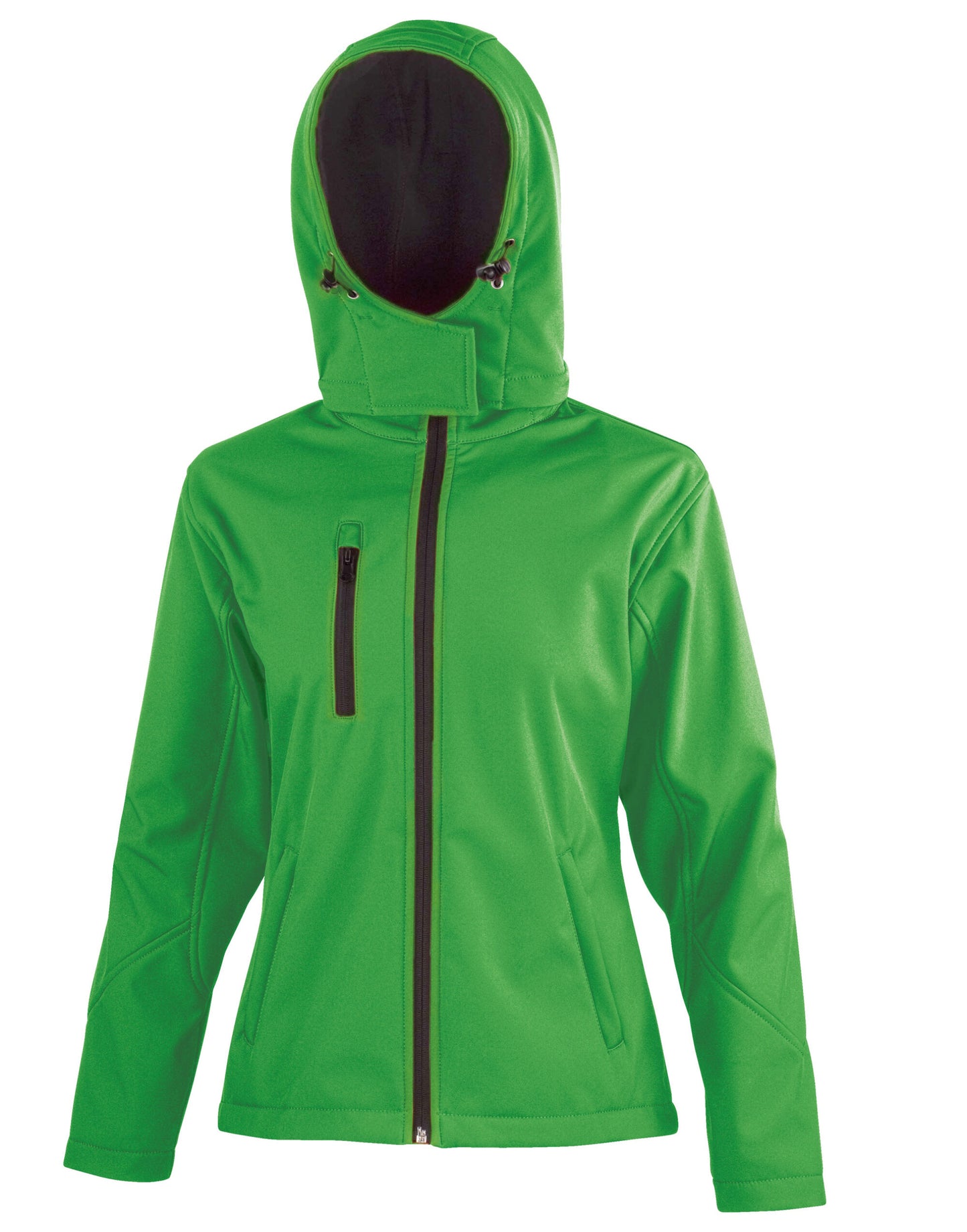 Women's TX Performance Hooded Softshell Jacket - Vivid Green/Black