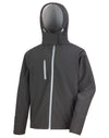 Men's Recycled Hooded Softshell - Black/ Grey
