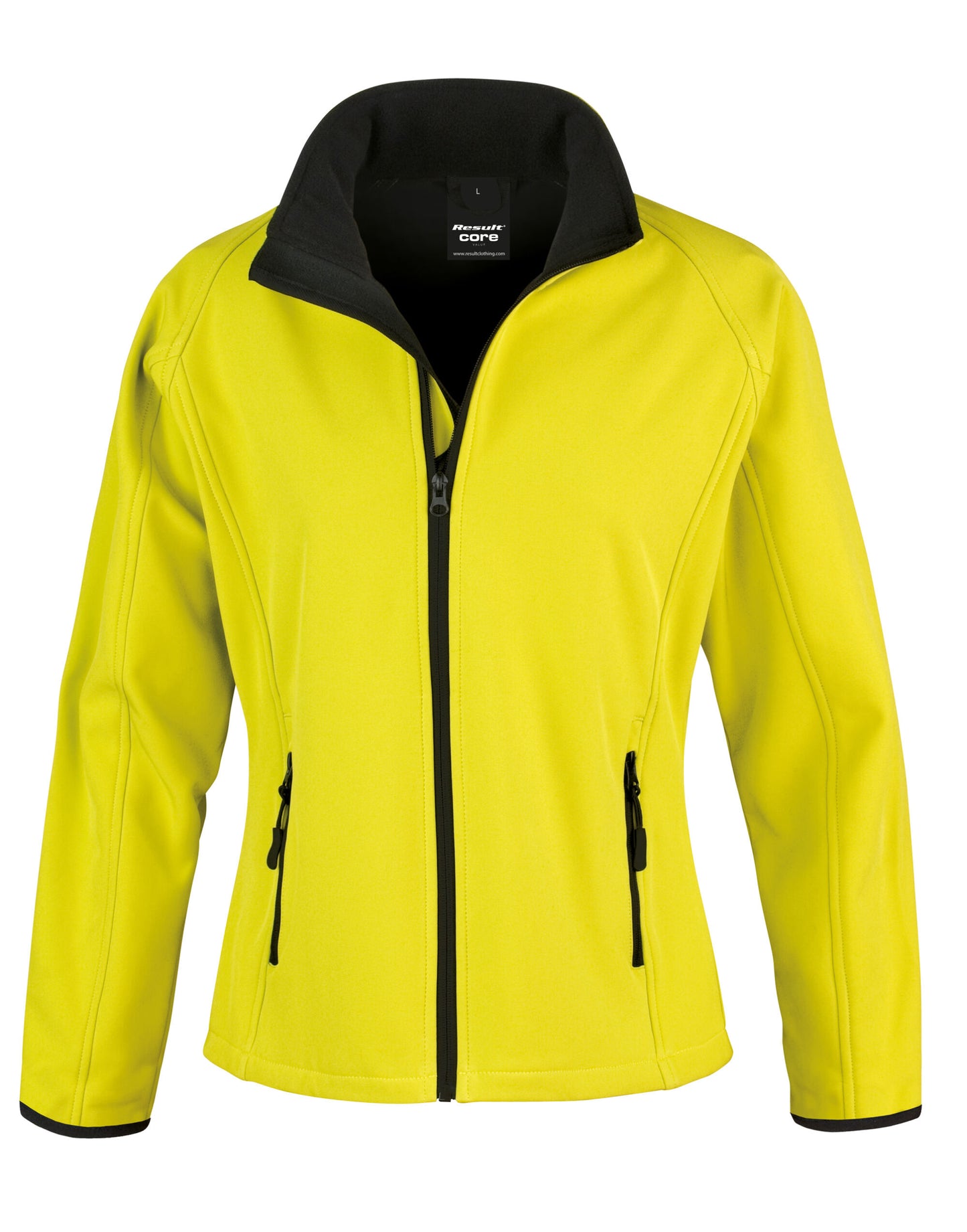 Ladies' Printable Softshell Jacket with Recycled Inner Fleece - Yellow/Black
