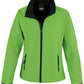Ladies' Printable Softshell Jacket with Recycled Inner Fleece - Vivid Green/Black