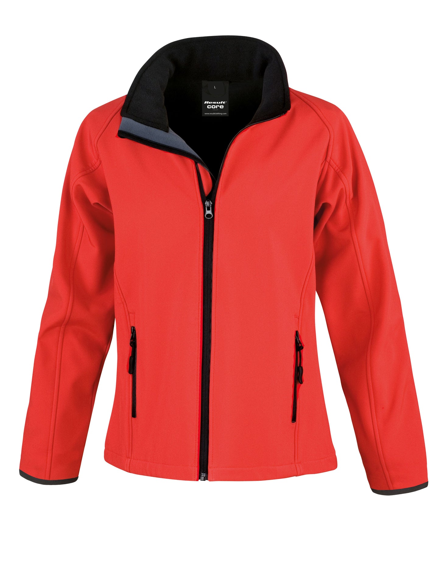 Ladies' Printable Softshell Jacket with Recycled Inner Fleece - Red/Black