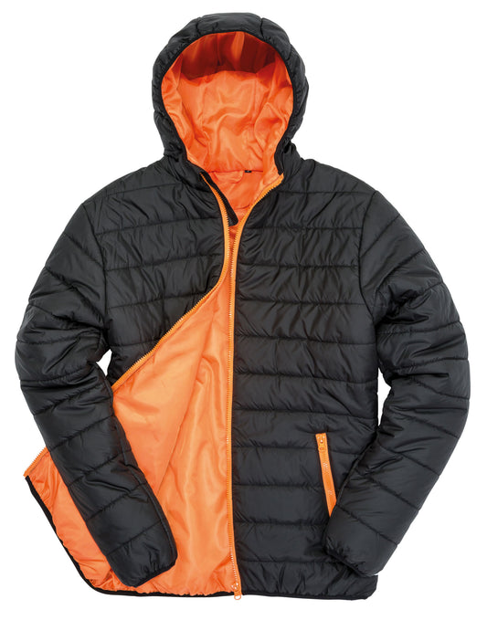 Men's Soft Padded Jacket - Black/Orange