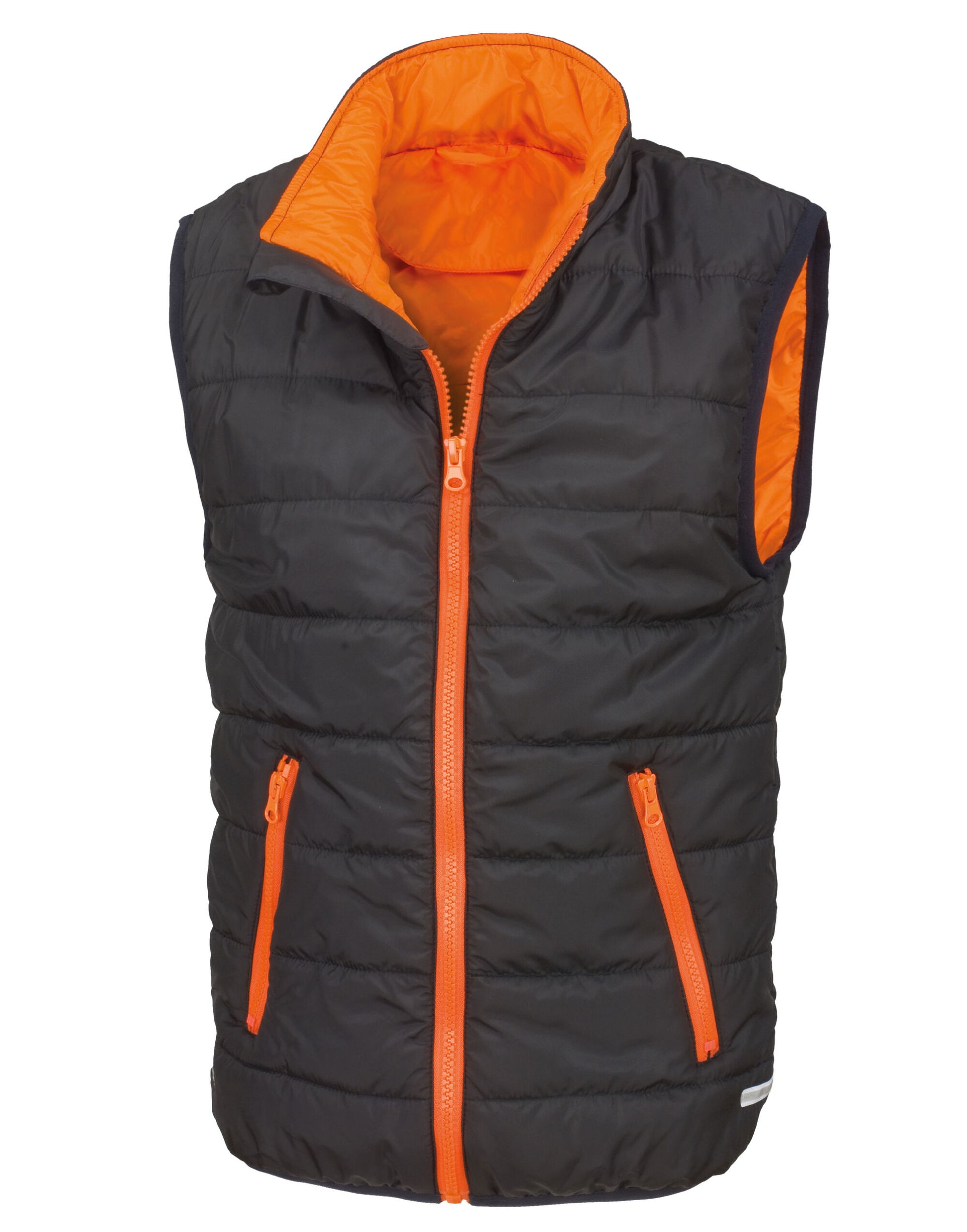 Child's Padded Bodywarmer - Black/Orange