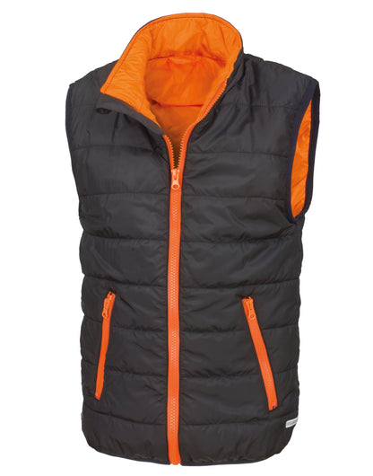 Child's Padded Bodywarmer - Black/Orange