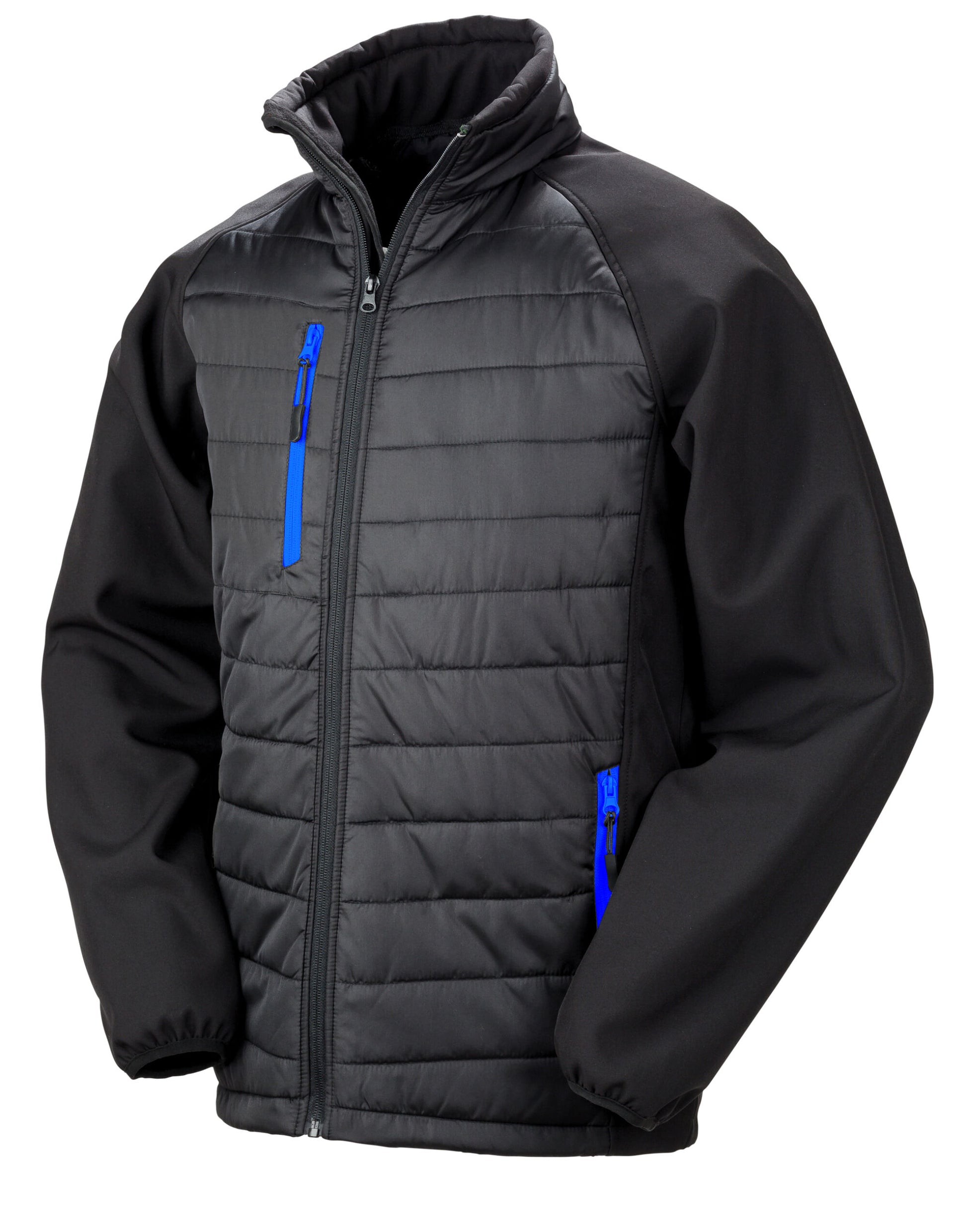 Compass Padded Softshell Jacket - Black/Royal
