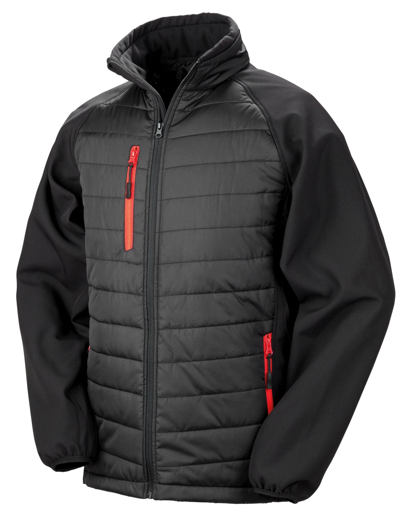 Compass Padded Softshell Jacket - Black/Red