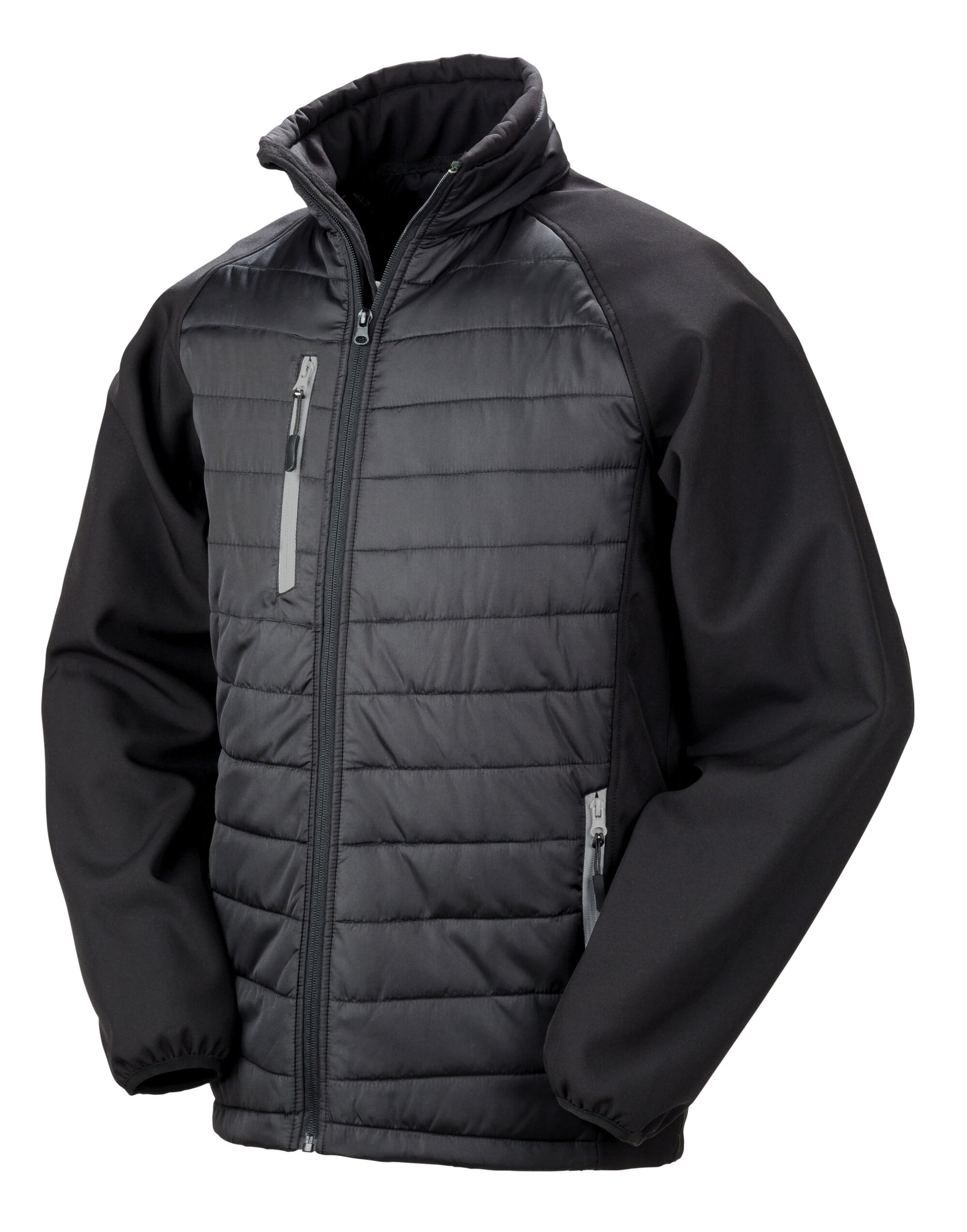 Compass Padded Softshell Jacket - Black/ Grey