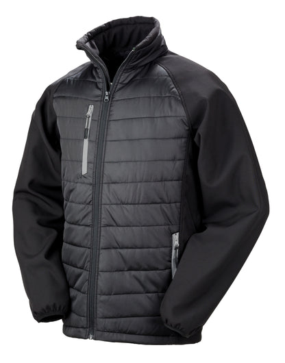 Compass Padded Softshell Jacket - Black/ Grey
