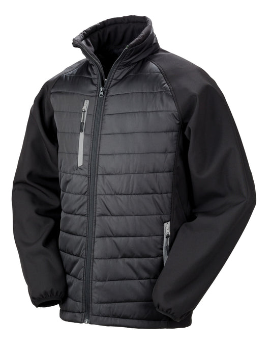 Compass Padded Softshell Jacket - Black/ Grey