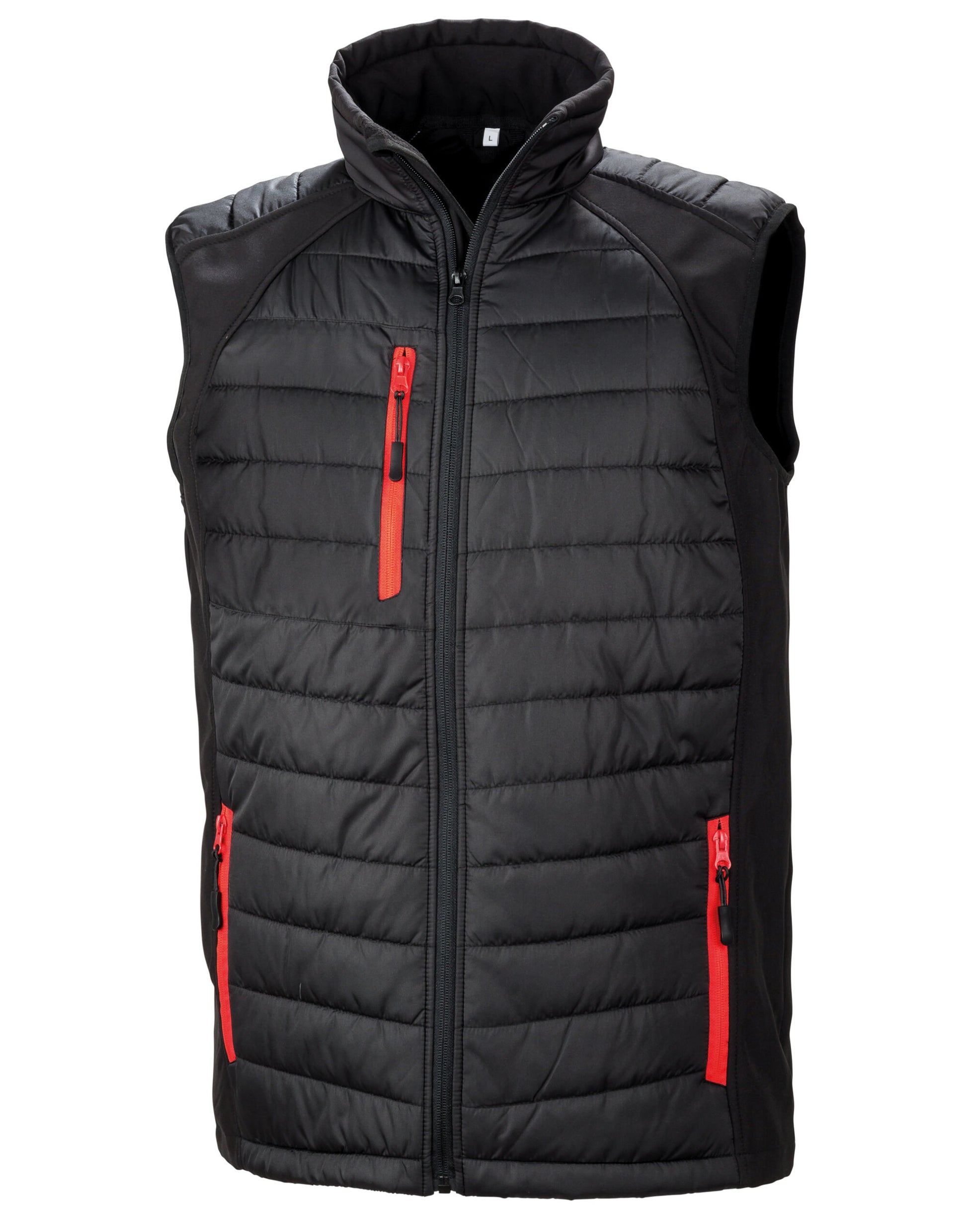 Compass Padded Softshell Gilet - Black/Red