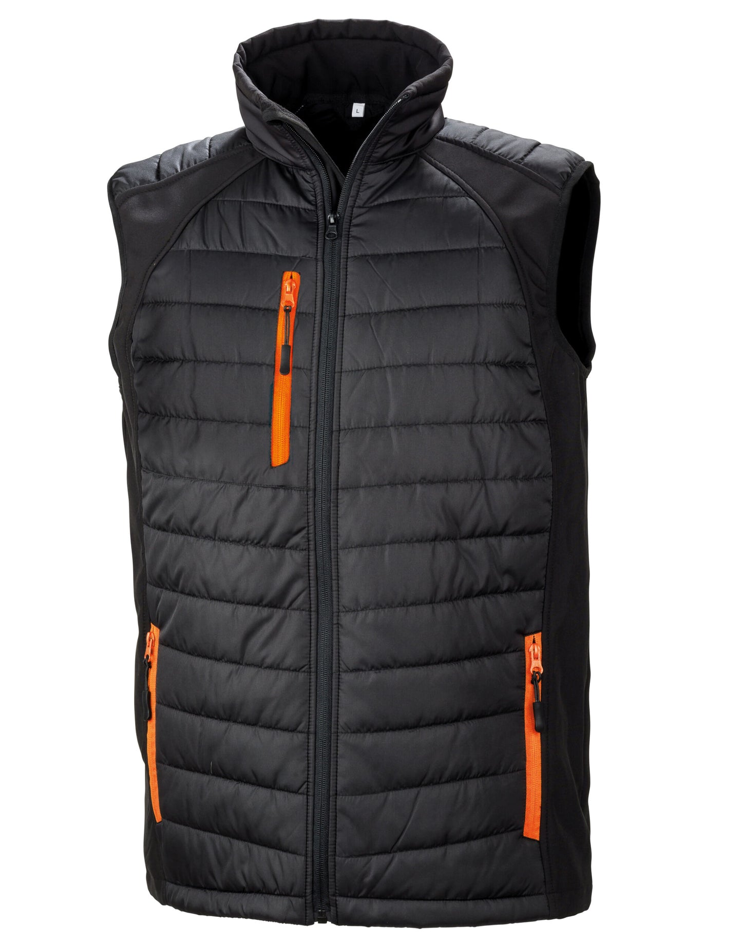 Compass Padded Softshell Gilet - Black/Orange