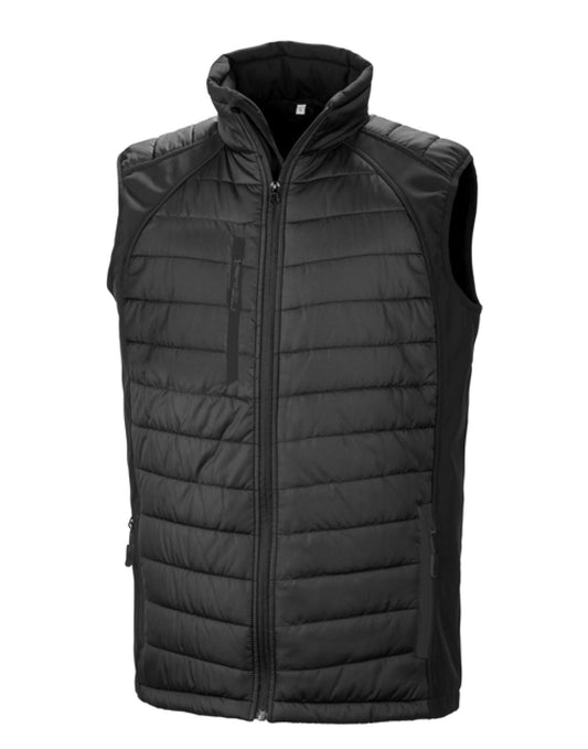 Compass Padded Softshell Gilet - Black/Black